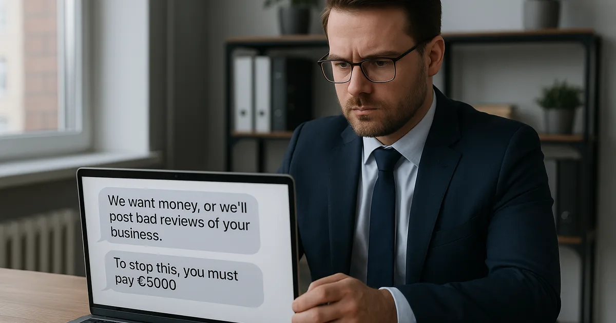 Dokumentation einer Erpressung mit Google-Bewertungsdrohung