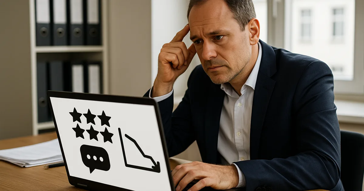 Unternehmer analysiert Auswirkungen negativer Bewertungen