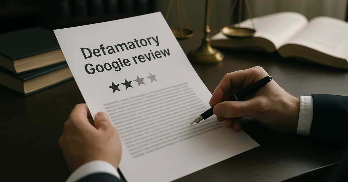 Juristische Prüfung einer diffamierenden Google-Bewertung