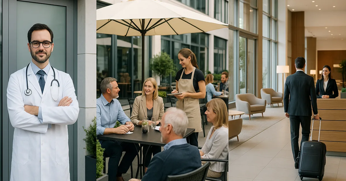Arztpraxis, Restaurant und Hotel als lokale Unternehmen mit Bewertungen